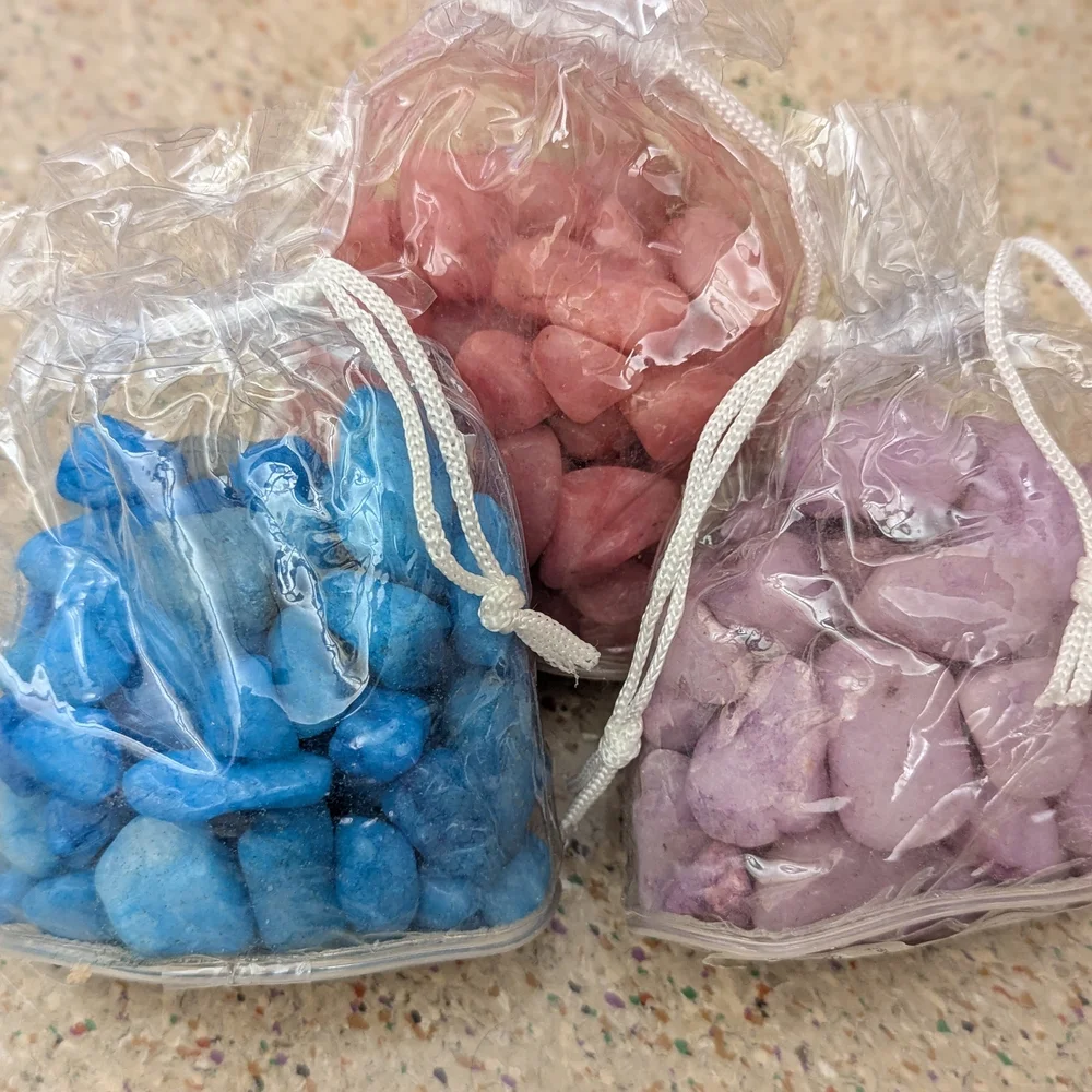 Colorful Quartz Rocks for Floral Arrangements: Pink, Purple, And Blue. NWT.